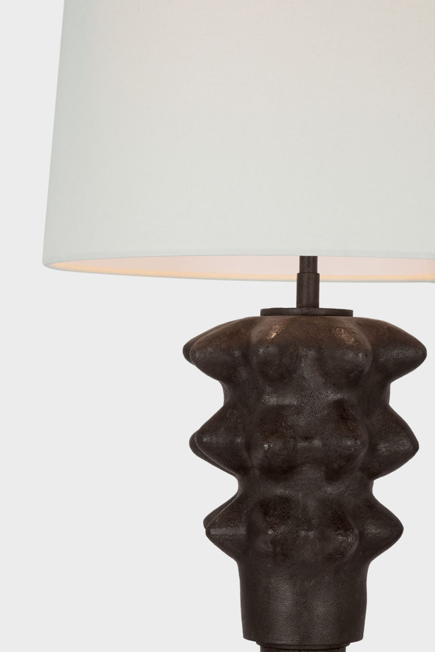 Luxor Medium Table Lamp | Garden Bronze | Linen Shade