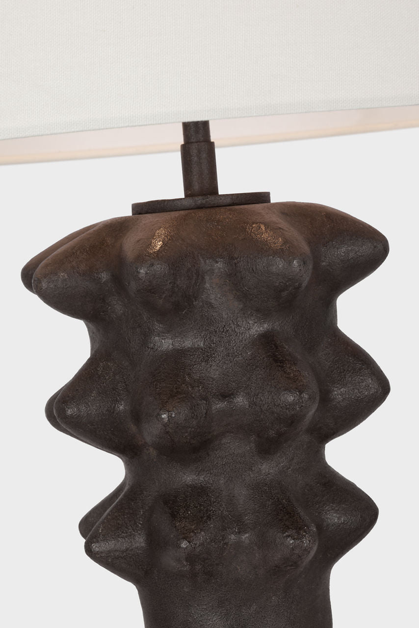 Luxor Medium Table Lamp | Garden Bronze | Linen Shade