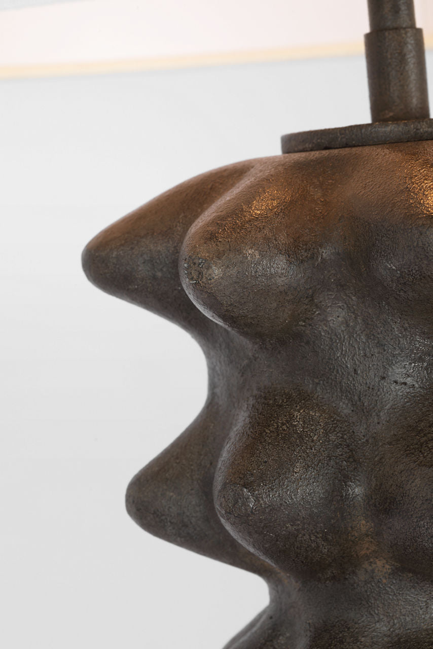 Luxor Medium Table Lamp | Garden Bronze | Linen Shade