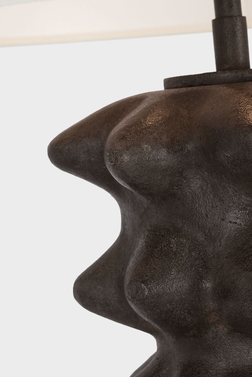 Luxor Medium Table Lamp | Garden Bronze | Linen Shade