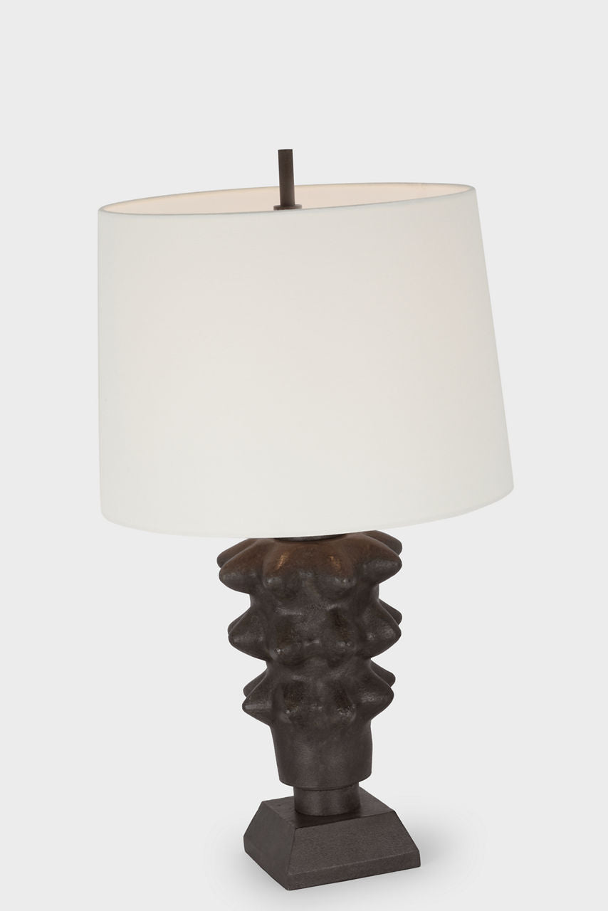 Luxor Medium Table Lamp | Garden Bronze | Linen Shade