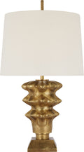 Luxor Medium Table Lamp | Museum Brass | Linen Shade