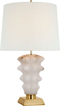 Luxor Large Table Lamp | Alabaster and Hand-Rubbed Antique Brass | Linen Shade