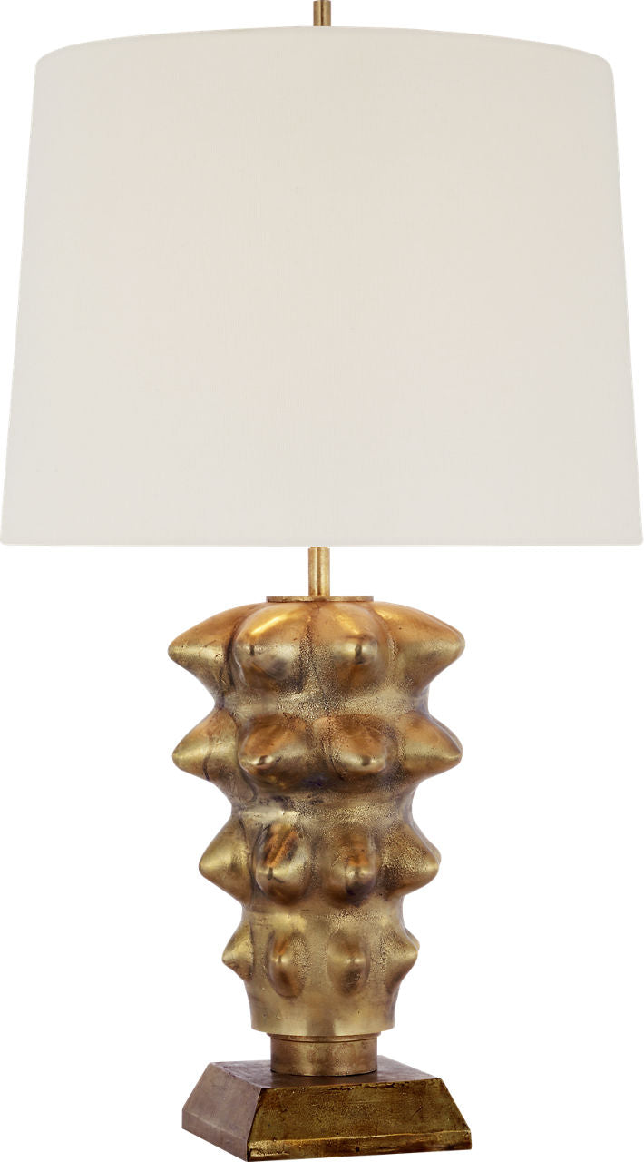 Luxor Large Table Lamp | Museum Brass | Linen Shade