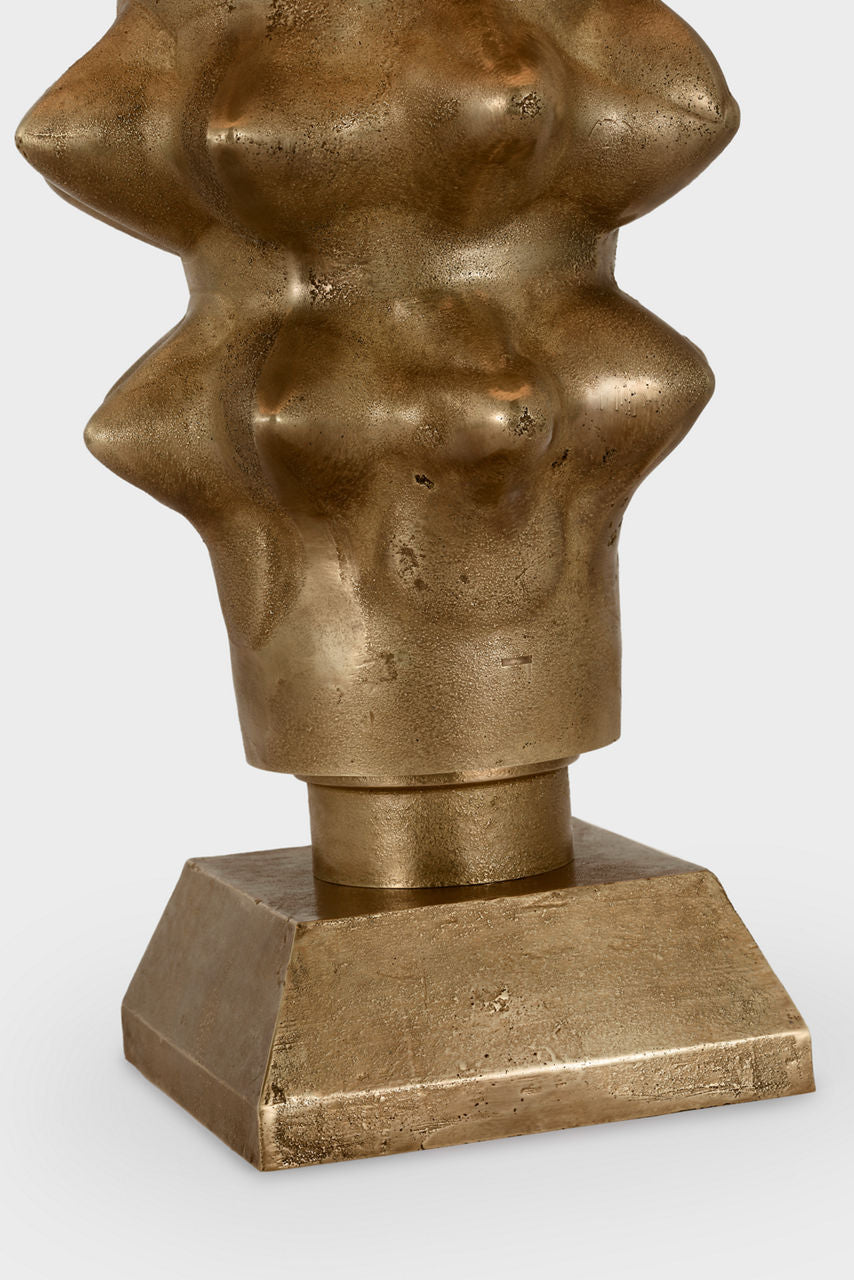 Luxor Large Table Lamp | Museum Brass | Linen Shade