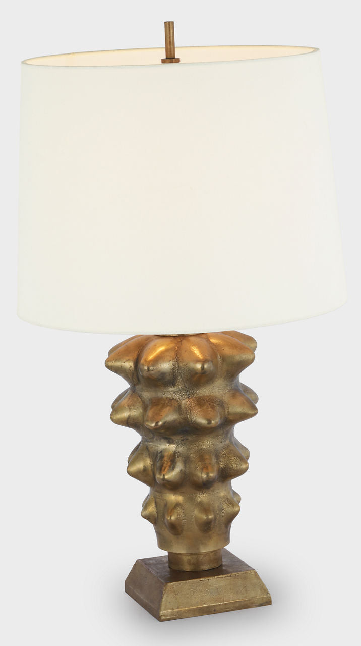 Luxor Large Table Lamp | Museum Brass | Linen Shade