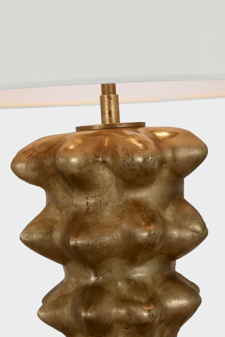 Luxor Large Table Lamp | Museum Brass | Linen Shade