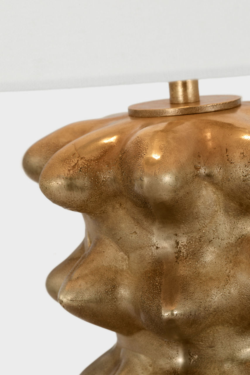 Luxor Large Table Lamp | Museum Brass | Linen Shade