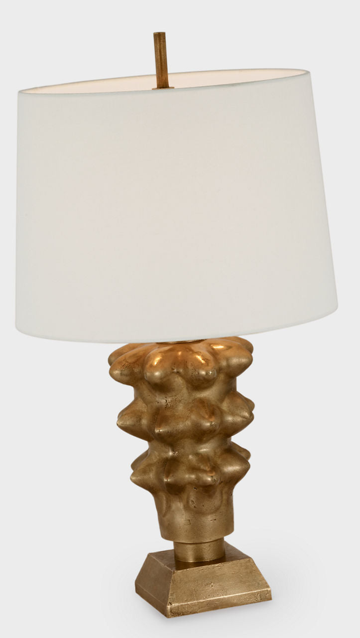 Luxor Large Table Lamp | Museum Brass | Linen Shade