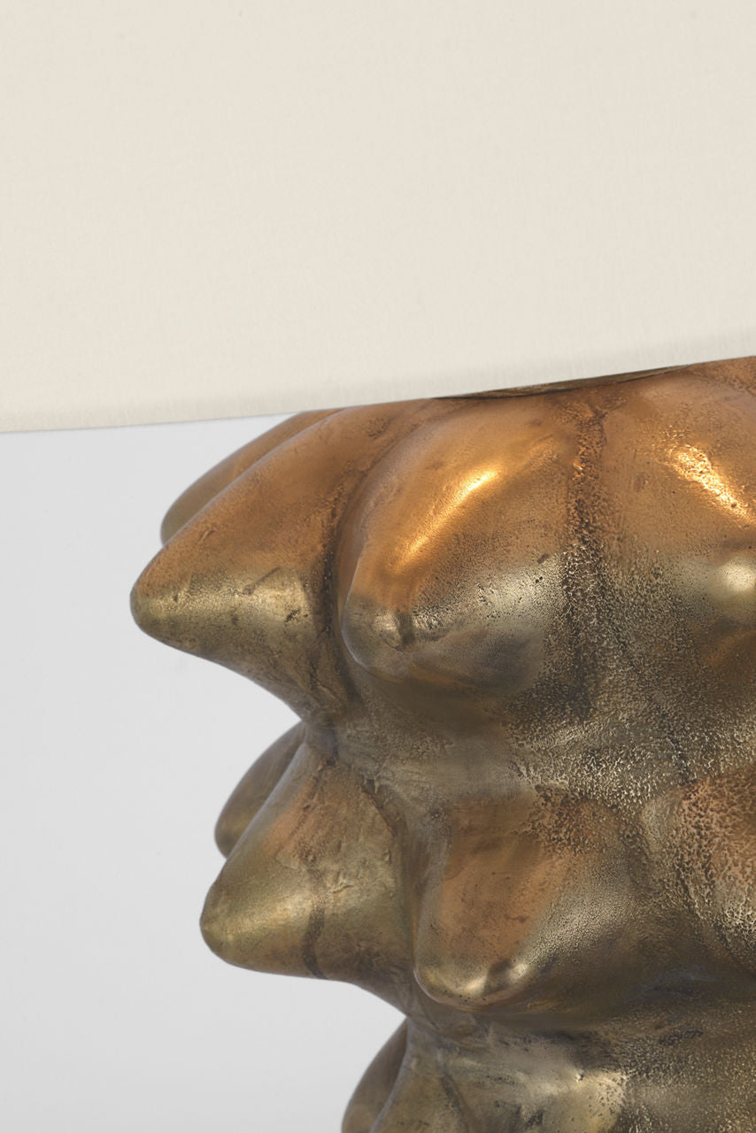 Luxor Large Table Lamp | Museum Brass | Linen Shade