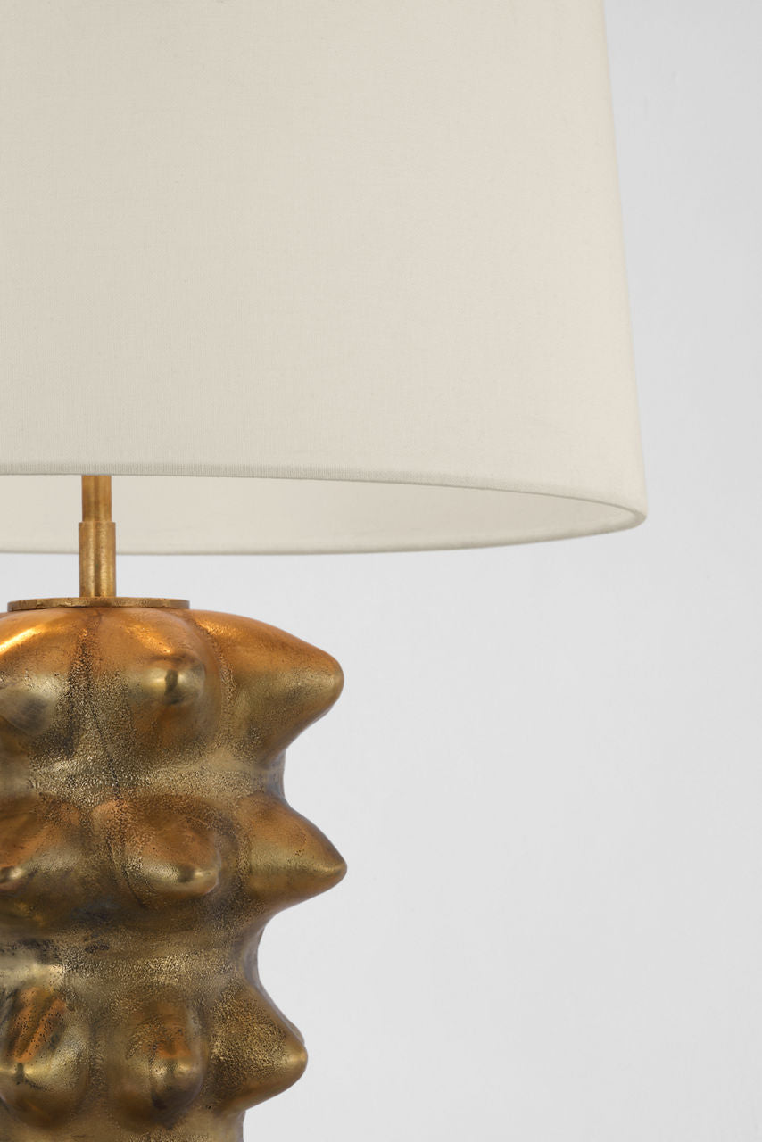 Luxor Large Table Lamp | Museum Brass | Linen Shade