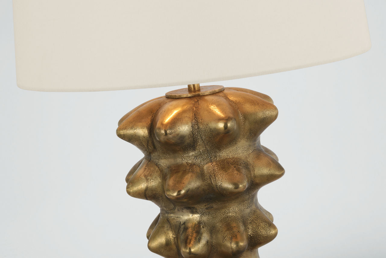 Luxor Large Table Lamp | Museum Brass | Linen Shade