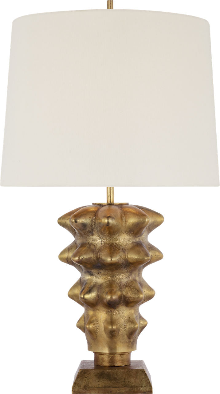 Luxor Large Table Lamp | Museum Brass | Linen Shade