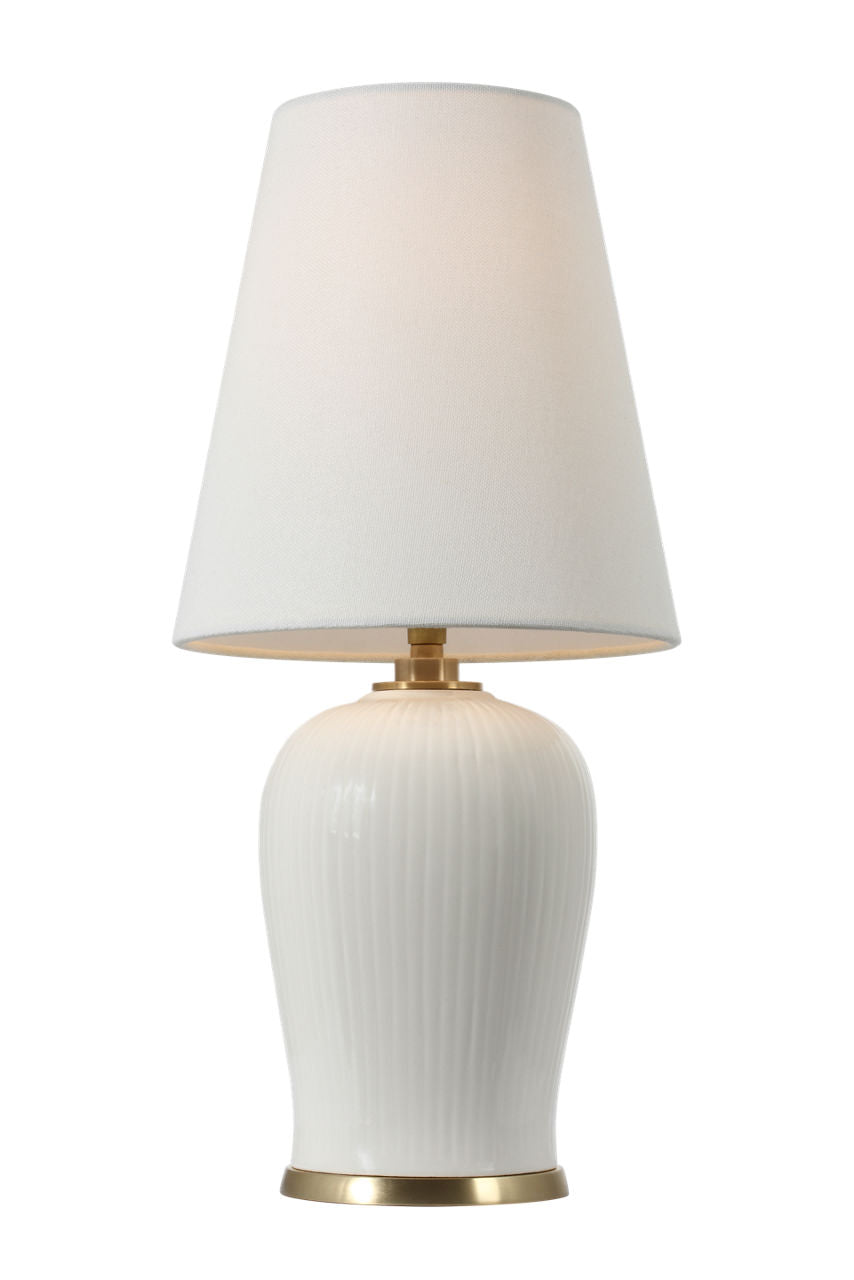 Opera 16" Table Lamp | Ivory | Linen Shade