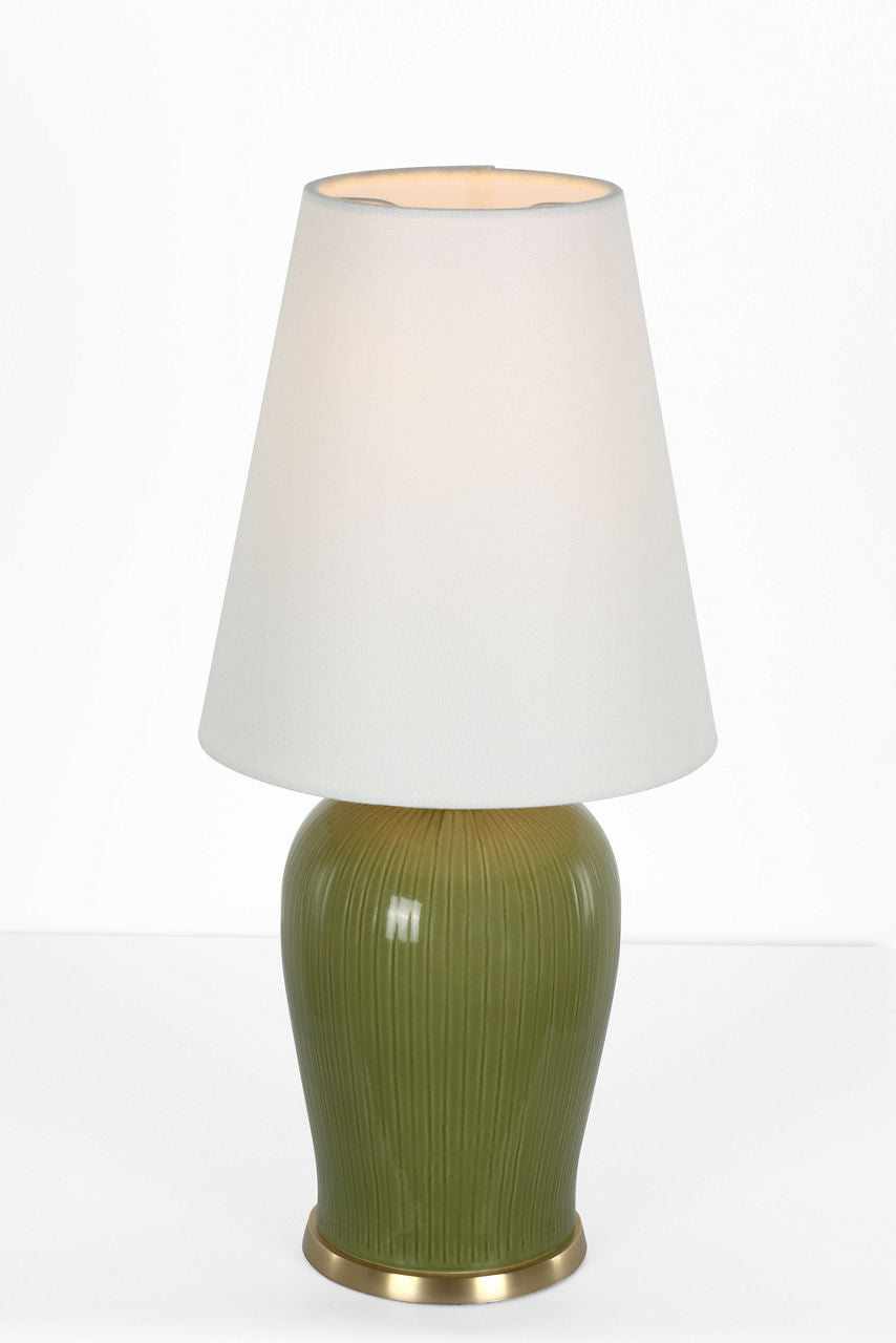 Opera 16" Table Lamp | Light Olive | Linen Shade