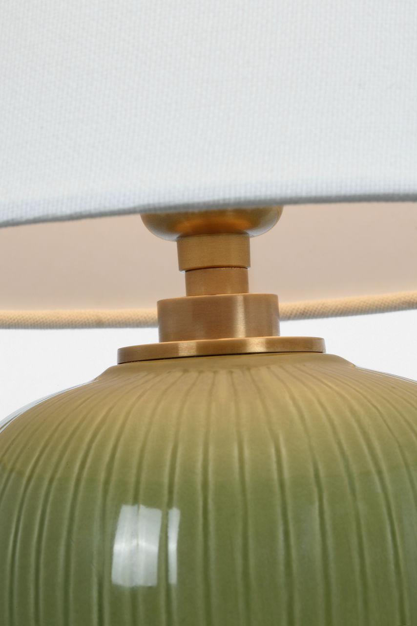 Opera 16" Table Lamp | Light Olive | Linen Shade