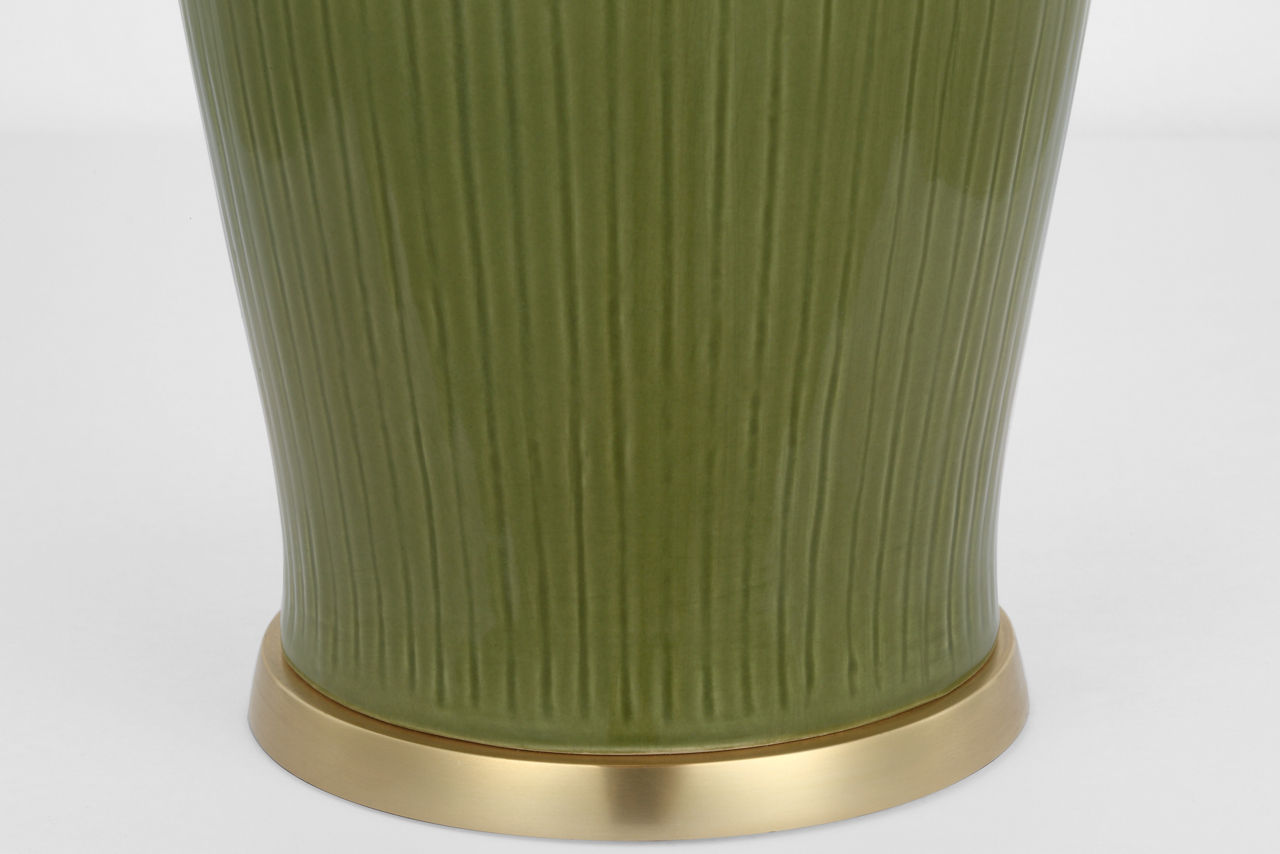 Opera 16" Table Lamp | Light Olive | Linen Shade