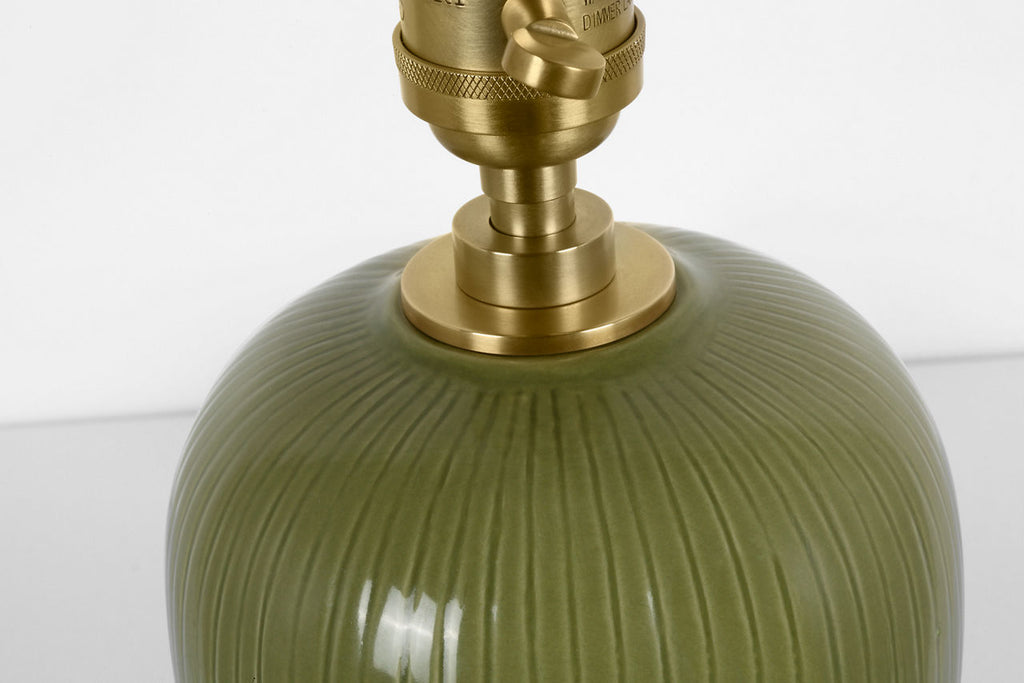 Opera 16" Table Lamp | Light Olive | Linen Shade