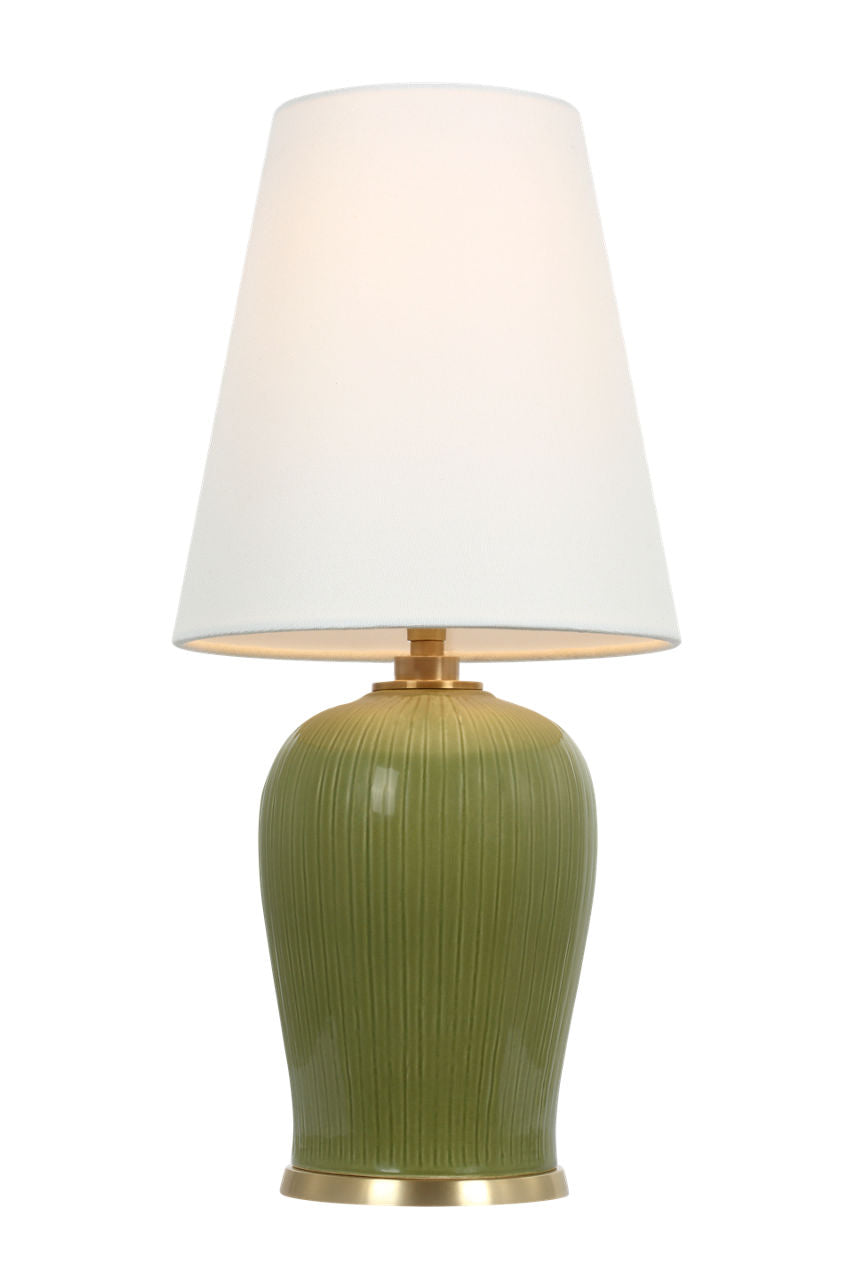 Opera 16" Table Lamp | Light Olive | Linen Shade