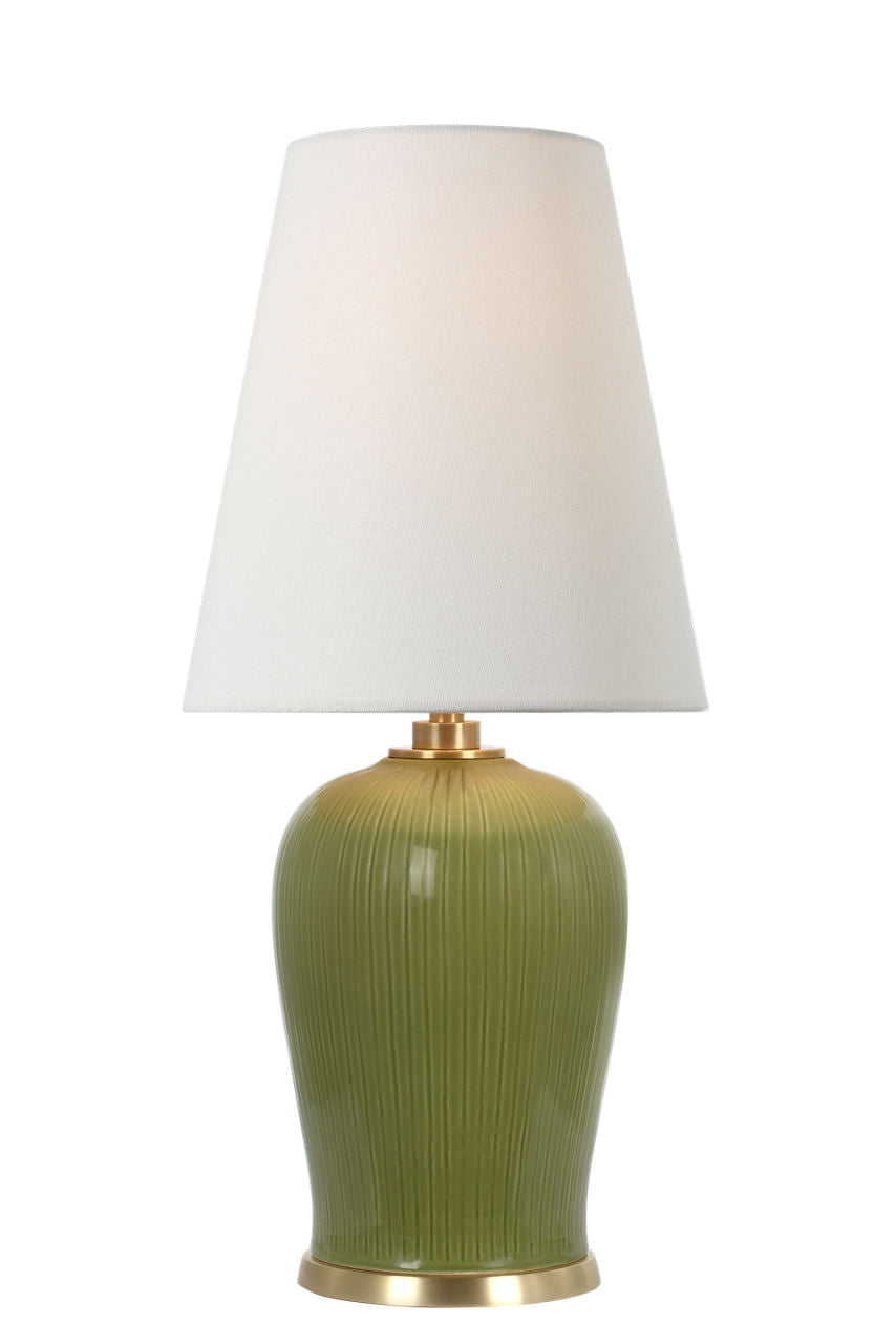 Opera 16" Table Lamp | Light Olive | Linen Shade