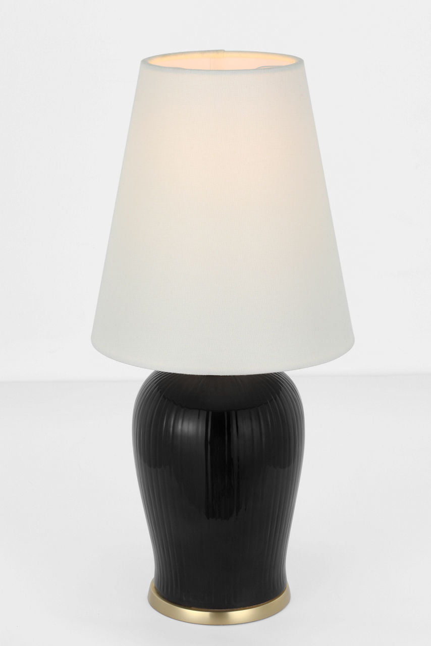 Opera 16" Table Lamp | Raven Black | Linen Shade