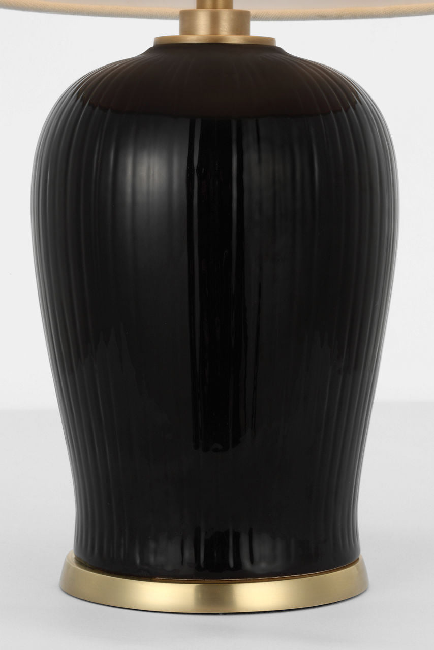 Opera 16" Table Lamp | Raven Black | Linen Shade