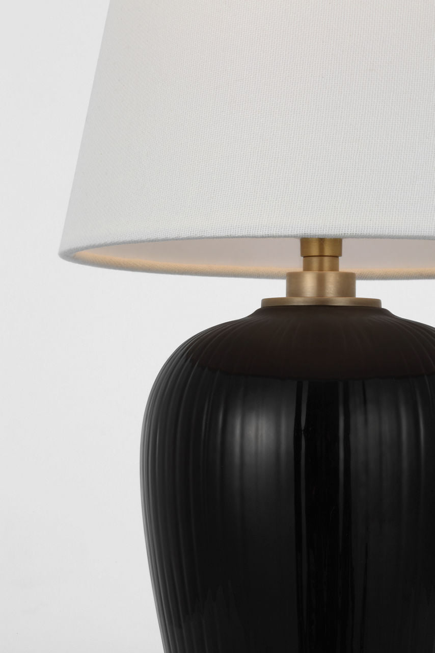 Opera 16" Table Lamp | Raven Black | Linen Shade