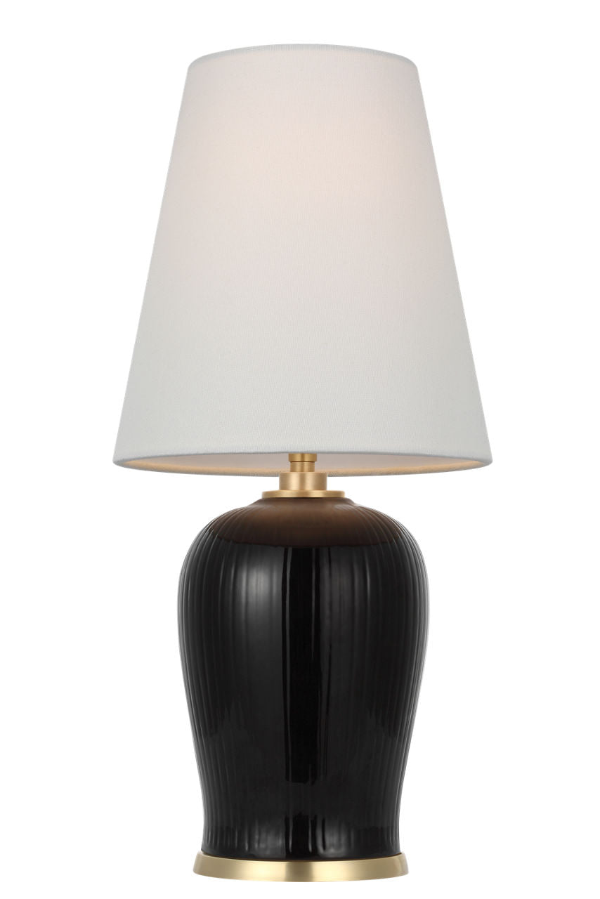 Opera 16" Table Lamp | Raven Black | Linen Shade