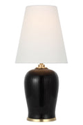 Opera 16" Table Lamp | Raven Black | Linen Shade