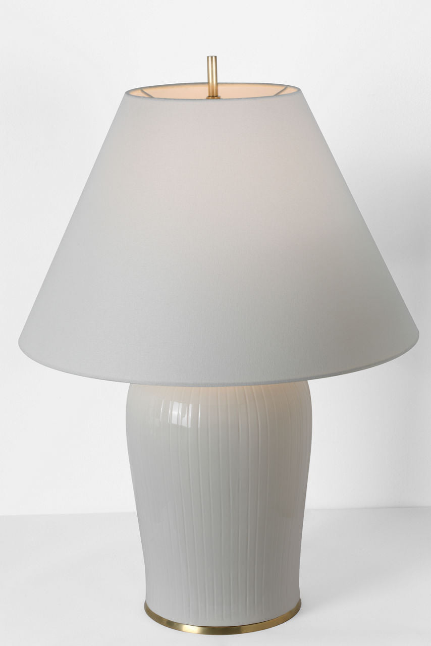 Opera 30" Table Lamp | Ivory | Linen Shade