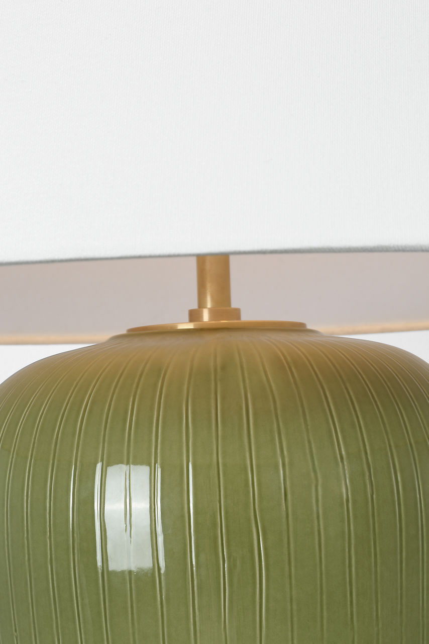 Opera 30" Table Lamp | Light Olive | Linen Shade
