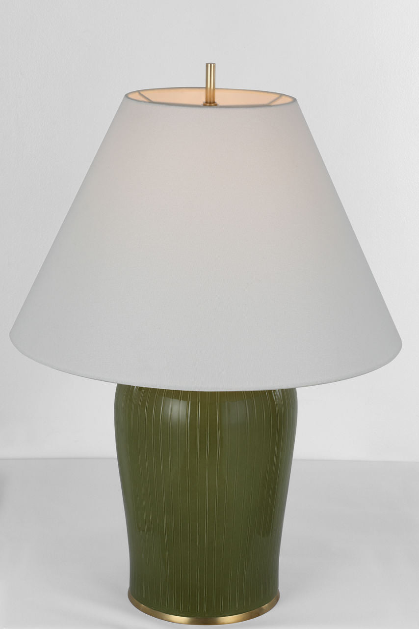 Opera 30" Table Lamp | Light Olive | Linen Shade