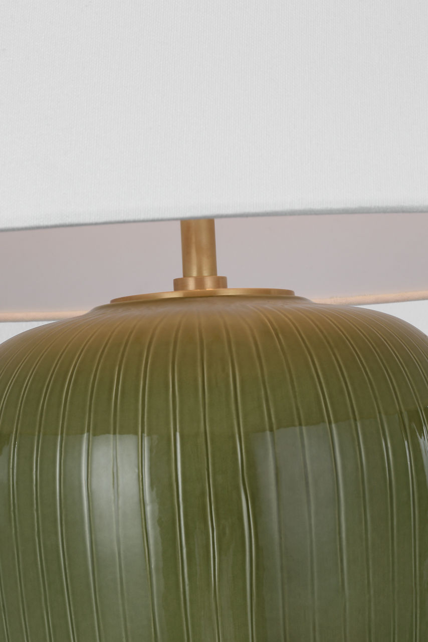 Opera 30" Table Lamp | Light Olive | Linen Shade