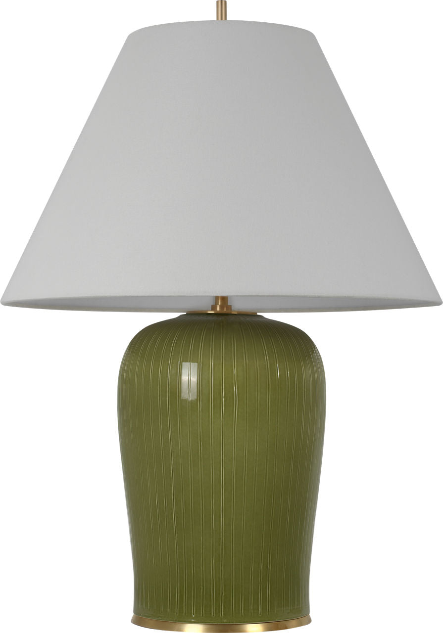 Opera 30" Table Lamp | Light Olive | Linen Shade
