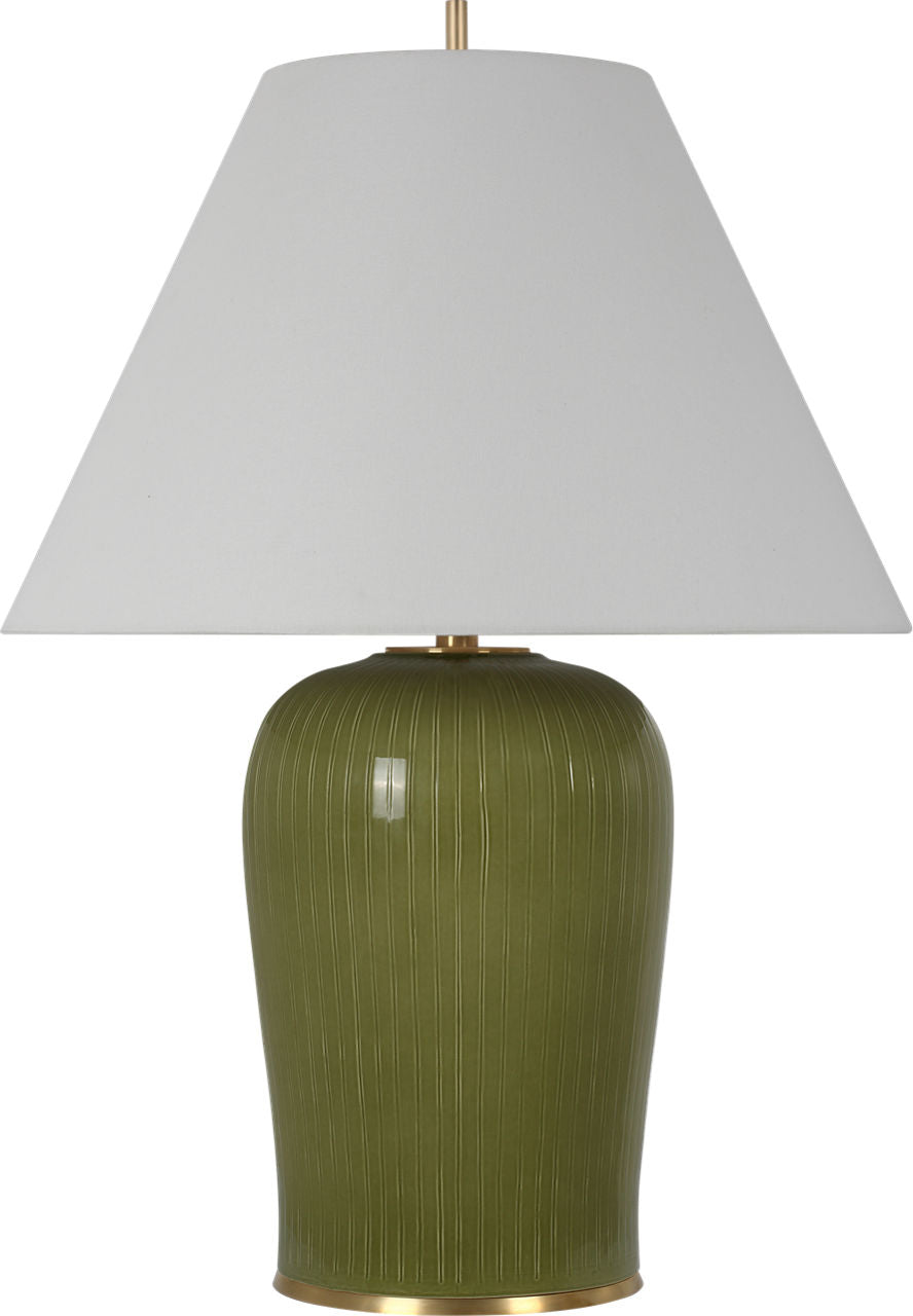 Opera 30" Table Lamp | Light Olive | Linen Shade