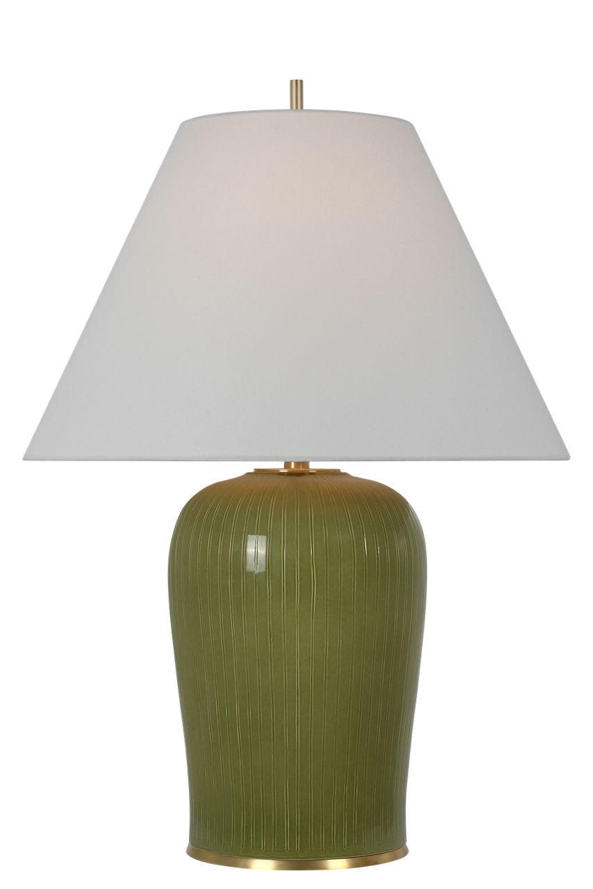 Opera 30" Table Lamp | Light Olive | Linen Shade