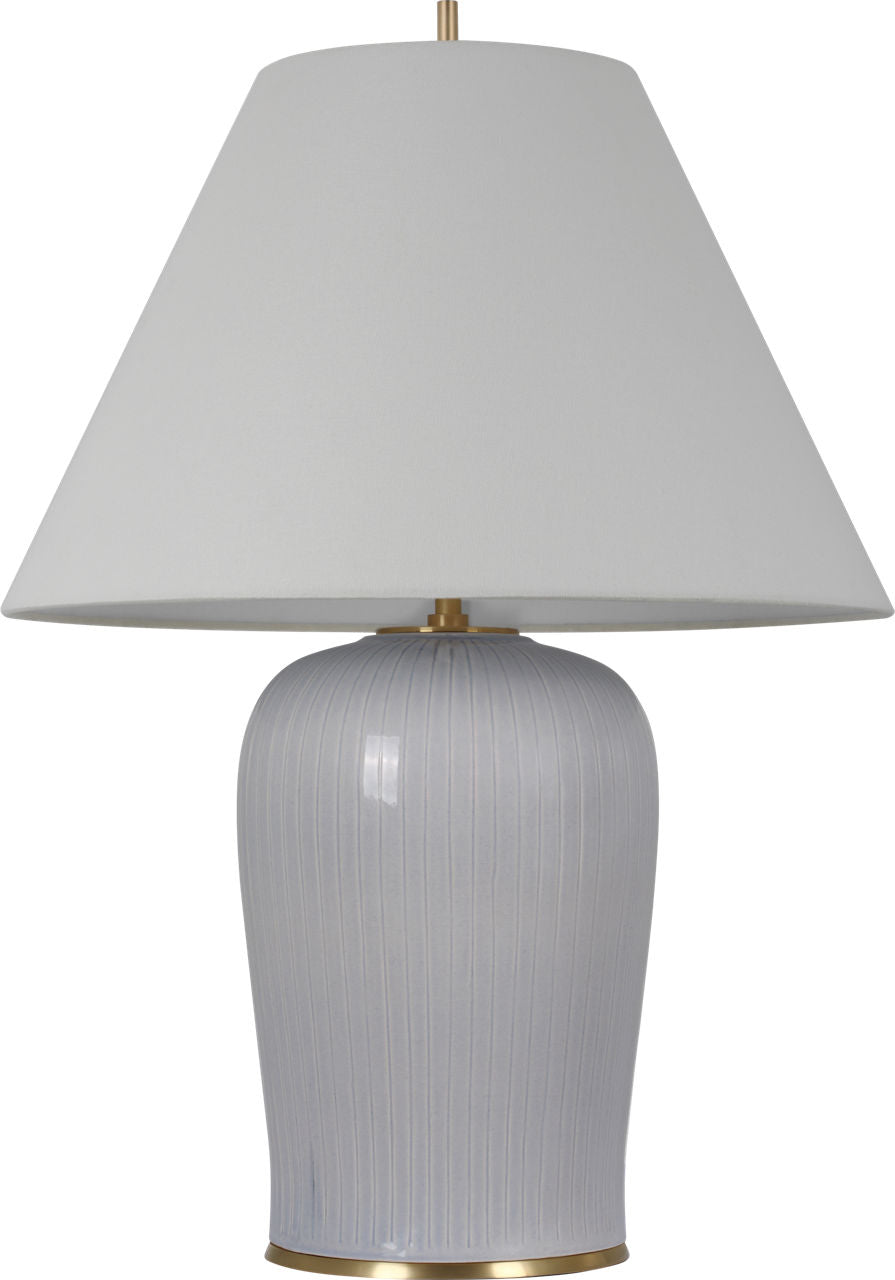 Opera 30" Table Lamp | Polar Blue Crackle | Linen Shade