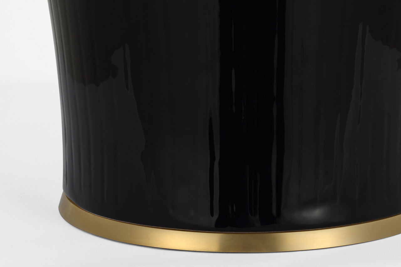 Opera 30" Table Lamp | Raven Black | Linen Shade