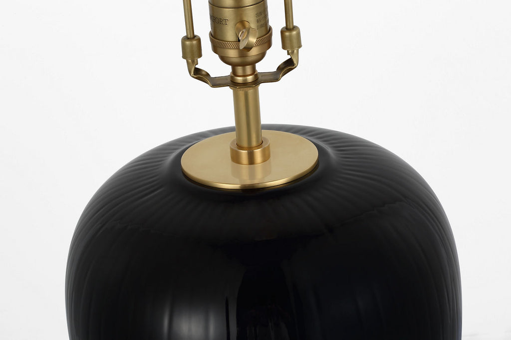 Opera 30" Table Lamp | Raven Black | Linen Shade