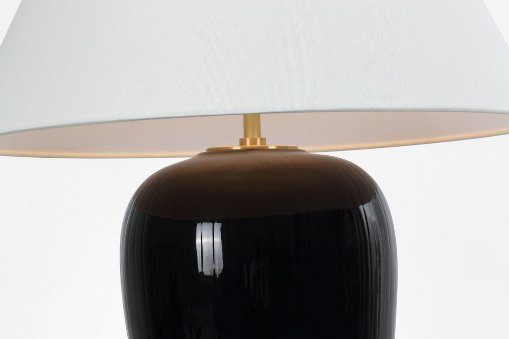 Opera 30" Table Lamp | Raven Black | Linen Shade