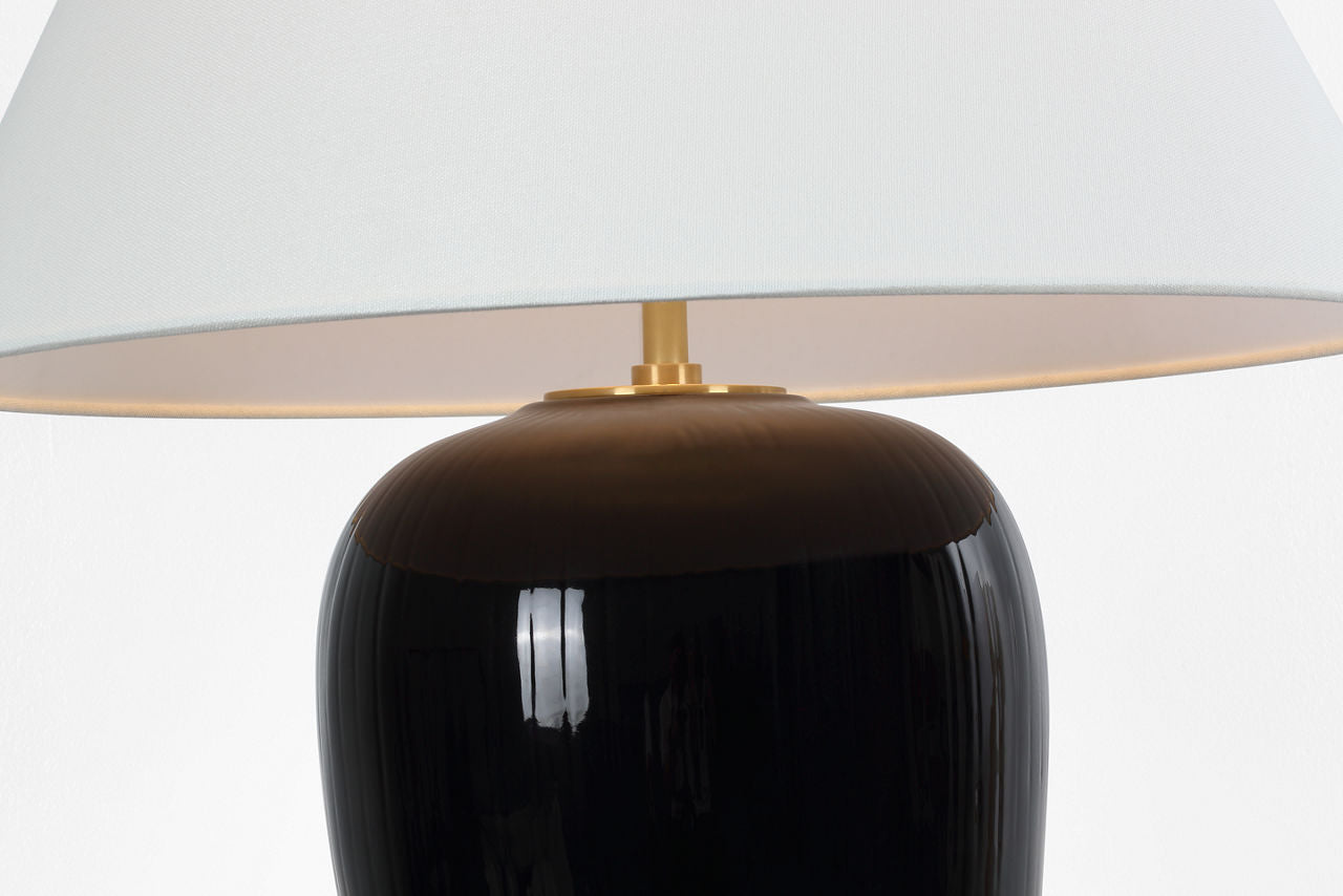 Opera 30" Table Lamp | Raven Black | Linen Shade