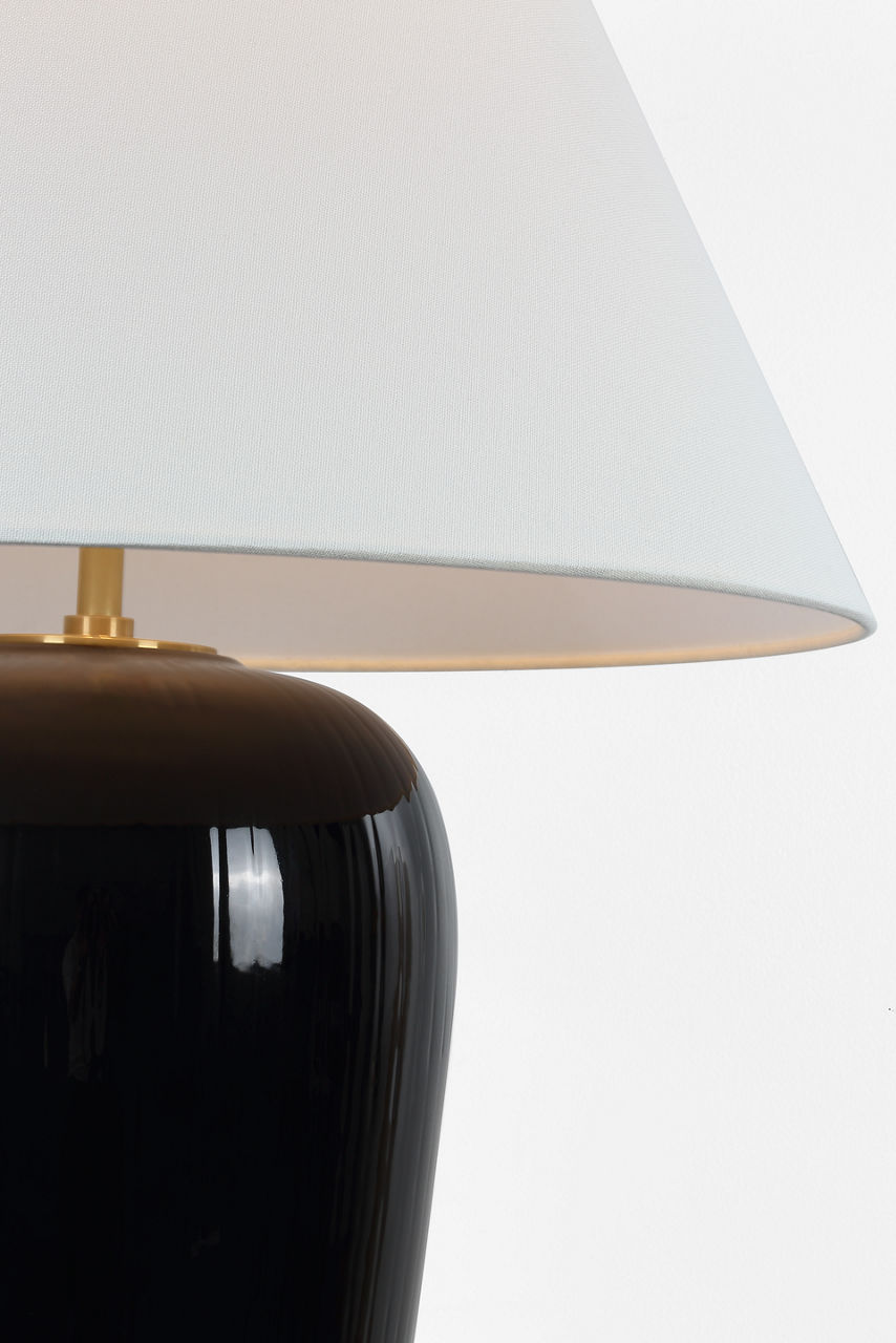Opera 30" Table Lamp | Raven Black | Linen Shade