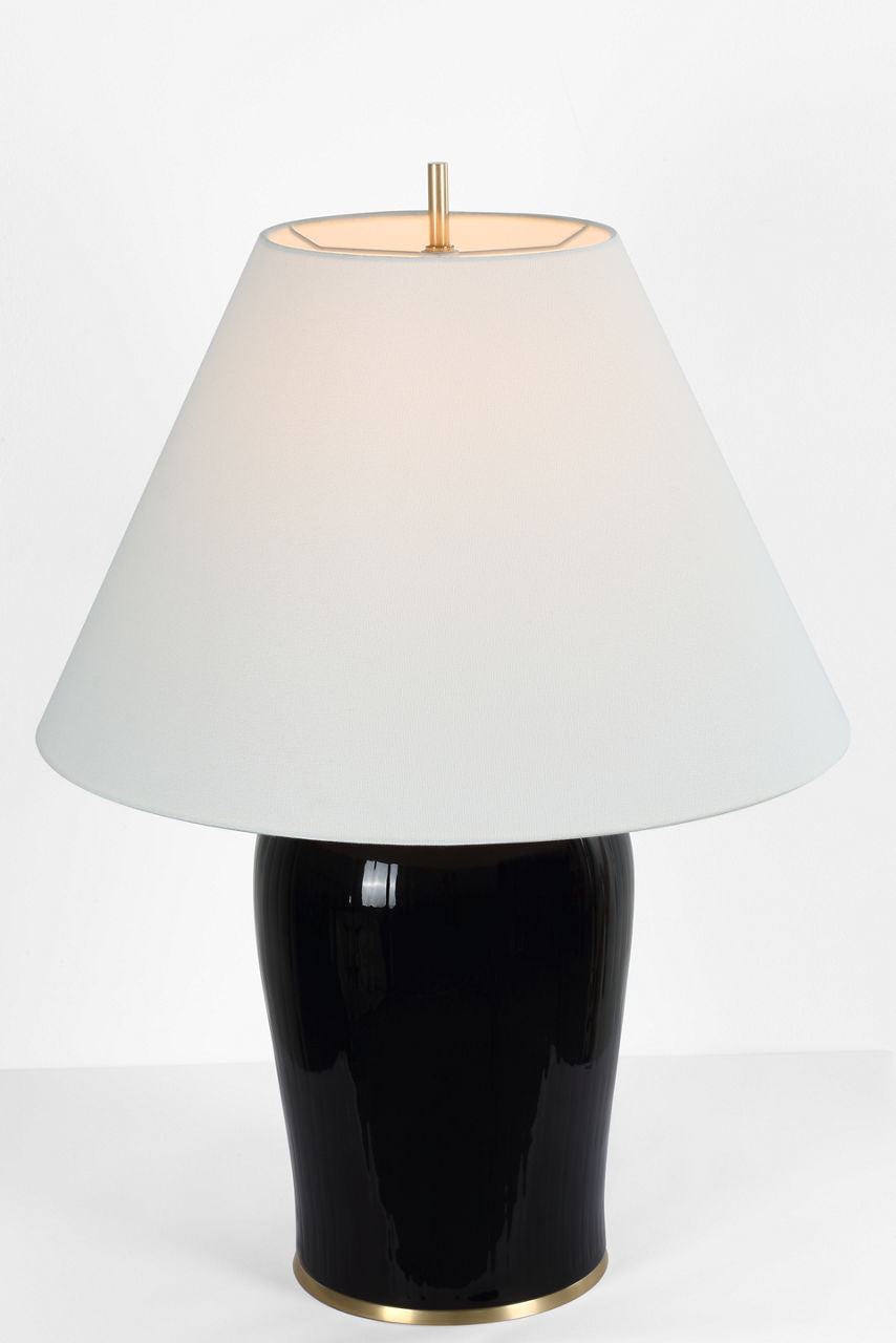 Opera 30" Table Lamp | Raven Black | Linen Shade