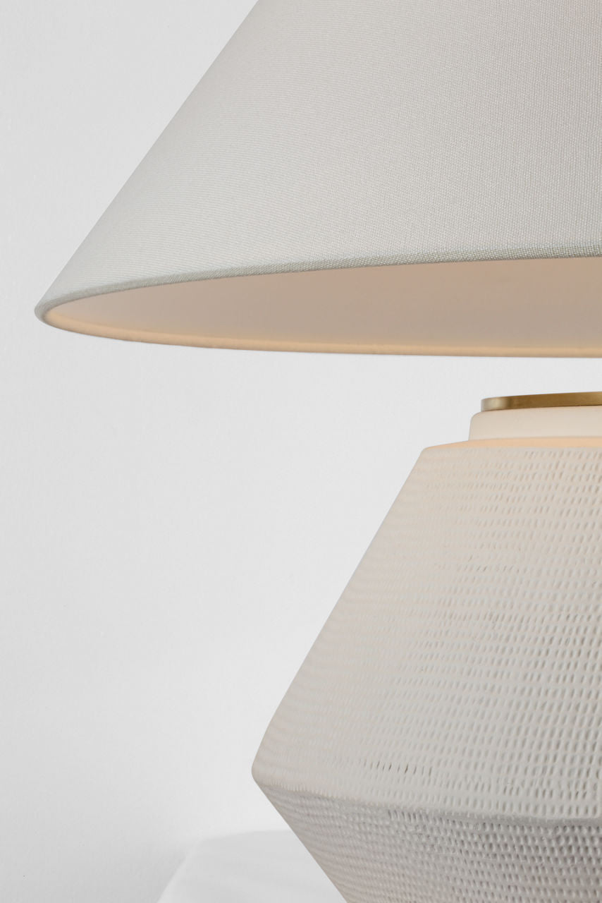 Aten 23" Table Lamp | Plaster White | Linen Shade