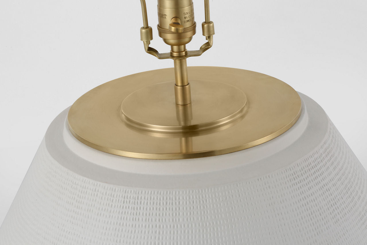Aten 23" Table Lamp | Plaster White | Linen Shade