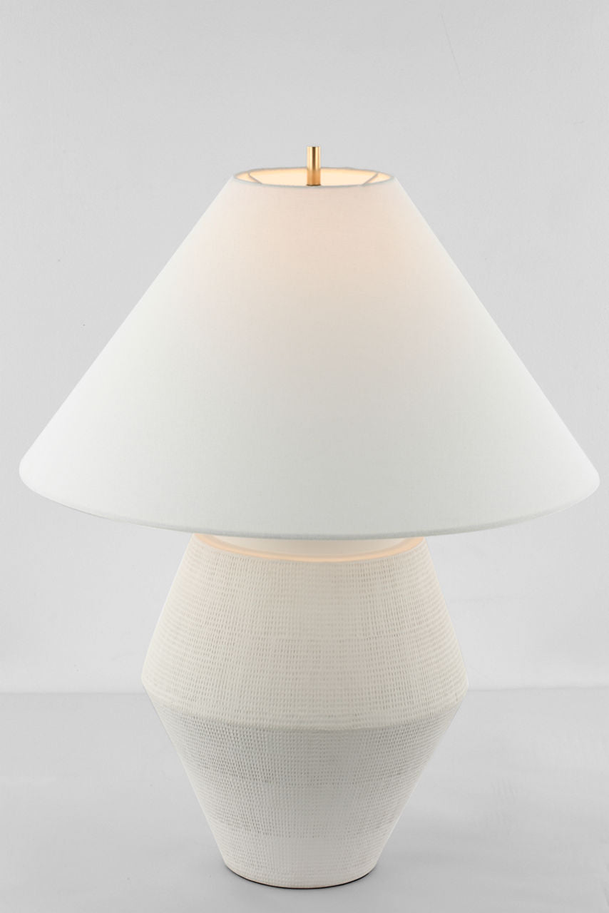 Aten 28" Table Lamp | Plaster White | Linen Shade