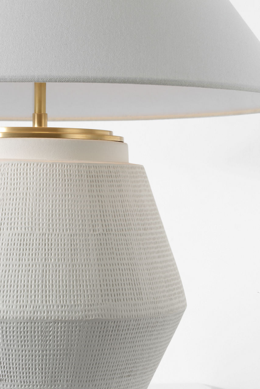 Aten 28" Table Lamp | Plaster White | Linen Shade