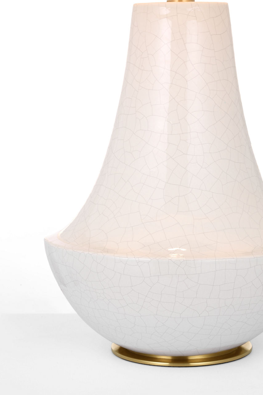 Kefi 25" Table Lamp | Crackled Ivory | Linen Shade