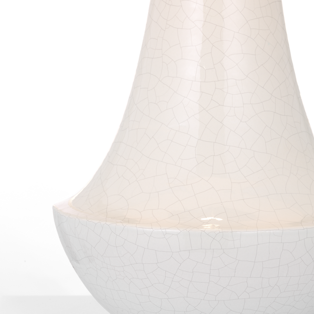 Kefi 25" Table Lamp | Crackled Ivory | Linen Shade