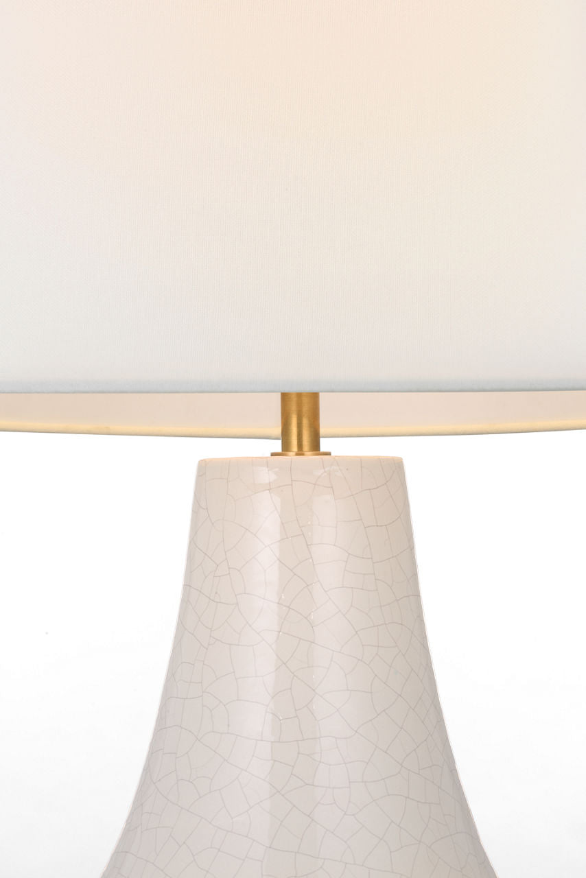 Kefi 25" Table Lamp | Crackled Ivory | Linen Shade